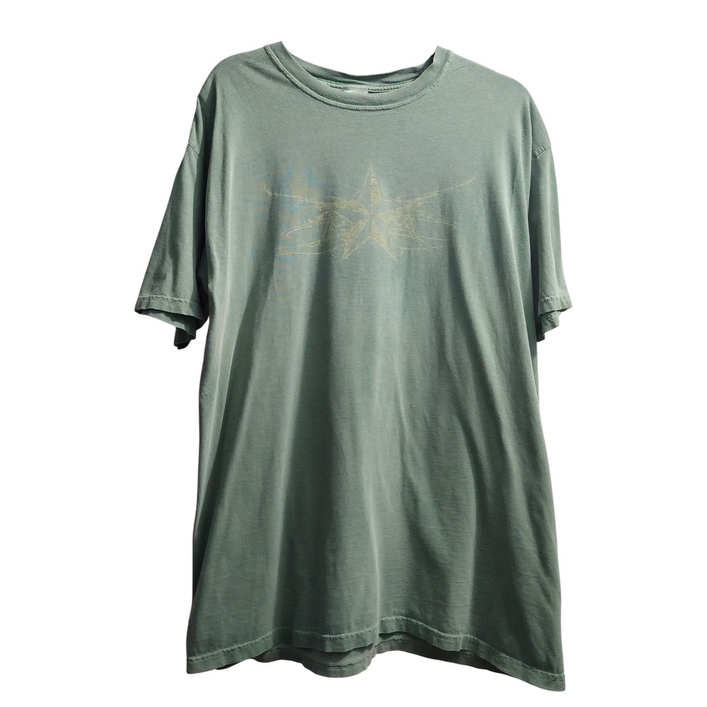 Authentic Pigment Garment Dyed Graphic T-Shirt Organic Cotton Tee‎ Large